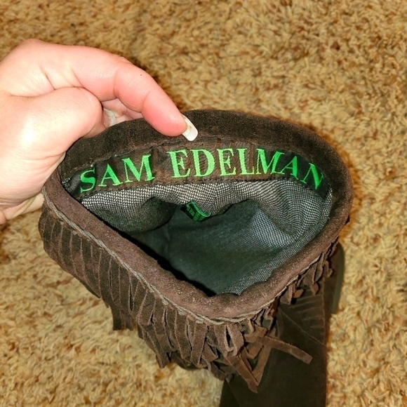 Sam Edelman | Brown Suede Fringe Boot - Picture 2 of 4